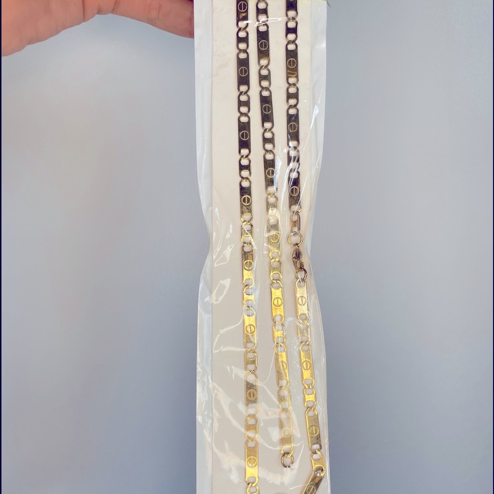 Long Stainless Steel Gold Necklace